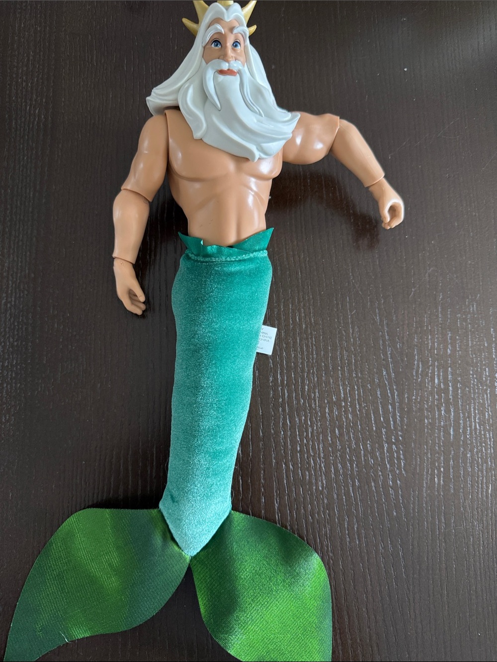 Rare Disney Little Mermaid King Triton Collector Doll with Hard top